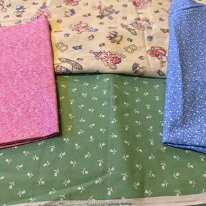 Mary Engelbreit Oakhurst Textiles Fabric Bundle Yellow Animal Pink Green Floral